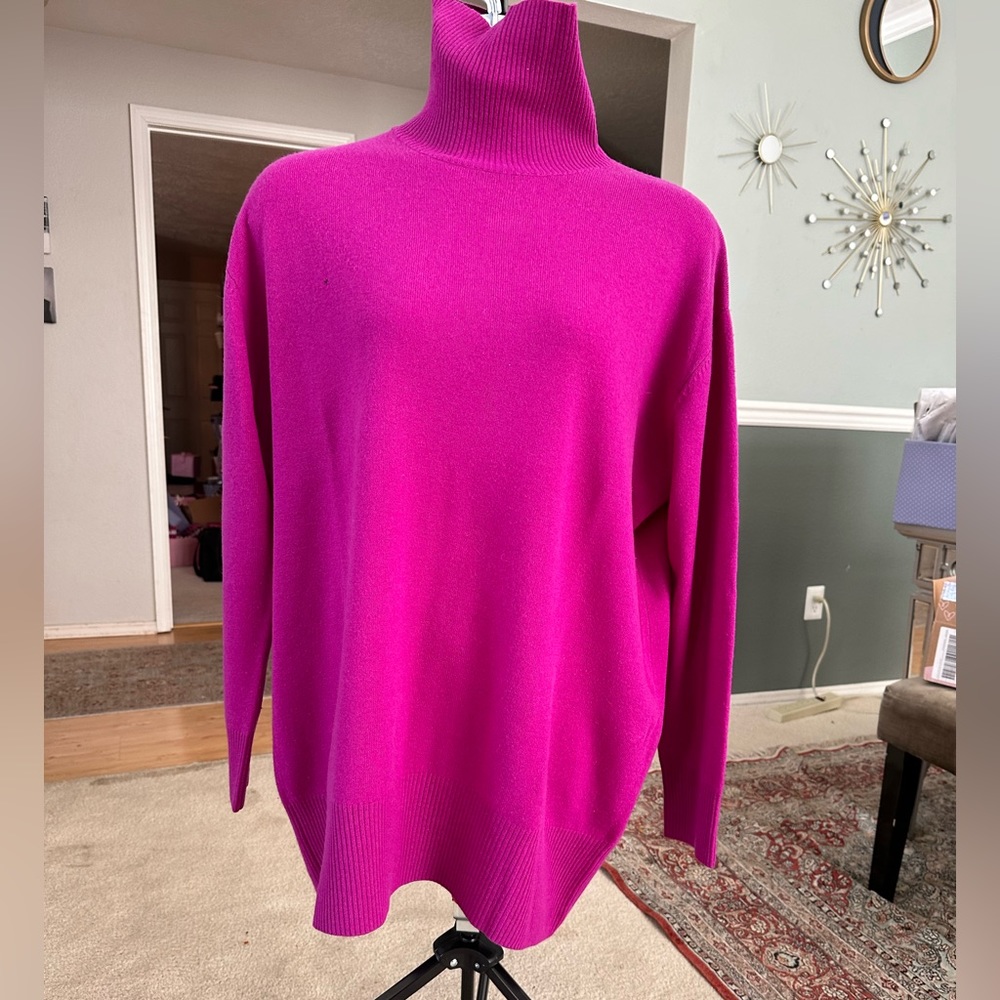 Magenta Cashmere Funnel Neck Sweater